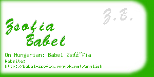 zsofia babel business card